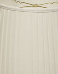 16" White Linen Lampshade with Side Pleats