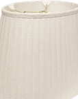 16" White Slanted Oval Linen Lampshade