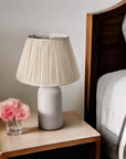 Cream Taffeta Pleated Empire Lamp Shade