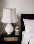 12" Cream Melon Scallop Shantung Lampshade