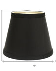 Black Shantung Silk Empire Lamp Shade