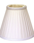 5" White Set of 6 Slanted Pleat Chandelier Silk Lampshades