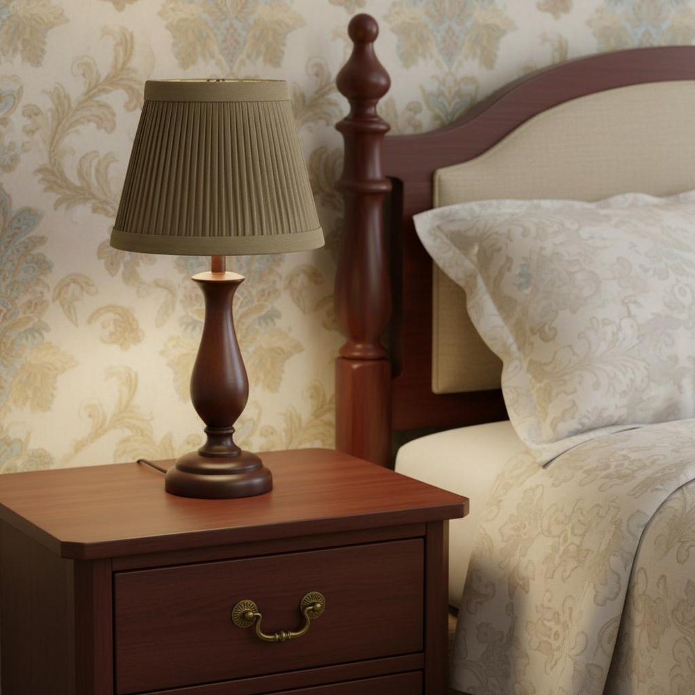 Ash Gray Taffeta Pleated Empire Lamp Shade