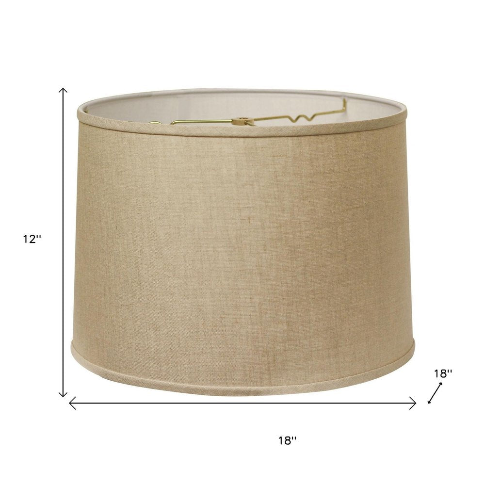 18" Parchment Biege Throwback Drum Linen Lampshade