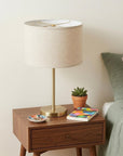 Dark Brown Linen Oval Lamp Shade