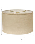 16" Light Wheat Throwback Oval Linen Lampshade