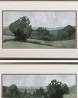 Set of Two Green Trees Framed Art