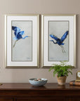 Set of Two Blue Heron Framed Art