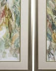 Set of Two Blue Leaves Framed Art