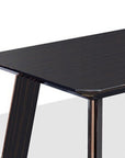 55" Ebony and Dark Brown Wood And Stainless Steel Coffee Table With Drawer