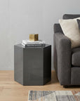 Modern Light Grey High Gloss Hexagonal End Table
