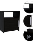23" Black Wood Nightstand