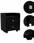 22" Wood Two Drawer Nightstand