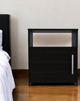 23" Black Wood Nightstand