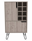 Light Gray Bar Cabinet with Two Door Panels