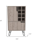 Light Gray Bar Cabinet with Two Door Panels