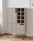Light Gray Bar Cabinet with Two Door Panels