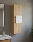 Light Oak and White Multi Purpose Vertical Hanging Cabinet