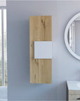 Light Oak and White Multi Purpose Vertical Hanging Cabinet
