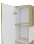 Light Oak and White Multi Purpose Vertical Hanging Cabinet
