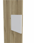Light Oak and White Multi Purpose Vertical Hanging Cabinet