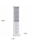 12" White Wood Linen Cabinet