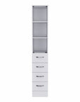 12" White Wood Linen Cabinet