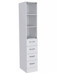 12" White Wood Linen Cabinet