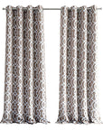 84" Taupe Trellis Black Out Window Curtain Panel