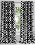 84" Jet Black Trellis Black Out Window Curtain Panel