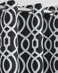 84" Jet Black Trellis Black Out Window Curtain Panel
