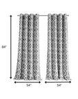 84" Gray Trellis Black Out Window Curtain Panel