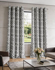 84" Gray Trellis Black Out Window Curtain Panel