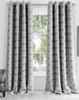 84” Silver Interlock Pattern Window Curtain Panel
