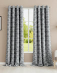 84” Silver Interlock Pattern Window Curtain Panel