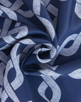 84” Navy Interlock Pattern Window Curtain Panel