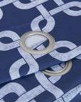 84” Navy Interlock Pattern Window Curtain Panel