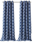 84” Navy Interlock Pattern Window Curtain Panel