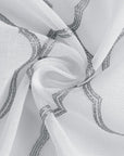 84” Silver Trellis Pattern Embroidered Window Curtain Panel