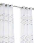 Set of Two 84"  White Wave Embroidered Window Panels