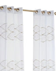 Set of Two 84"  Gold Wave Embroidered Window Panels