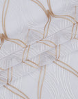 Set of Two 96" Gold and White SemiSheer Curtains