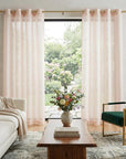 Set of Two 84"  Blush Solid Modern Window Panels