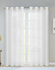 Set of Two 84"  White Solid Modern Window Panels