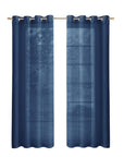 Set of Two 84"  Blue Solid Modern Window Panels