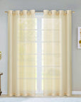 Set of Two 84"  Beige Solid Modern Window Panels