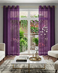 Set of Two 84"  Purple Solid Modern Window Panels