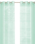 Set of Two 84"  Aqua Solid Modern Window Panels