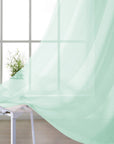 Set of Two 84"  Aqua Solid Modern Window Panels