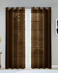 Set of Two 84"  Chocolate Solid Modern Window Panels